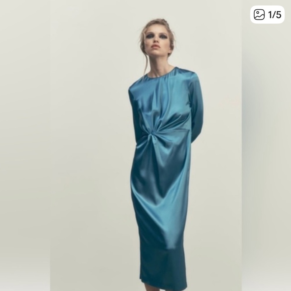 Zara Blue Long Sleeve Dress